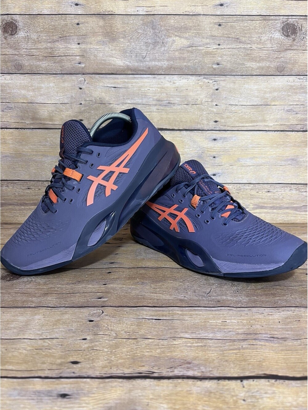 ASICS Gel-Resolution X Clay Tennis Shoes Men 9 Greyish Purple Orange 1041A481